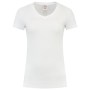 T-shirt V Hals Fitted Dames 101008 White 4XL